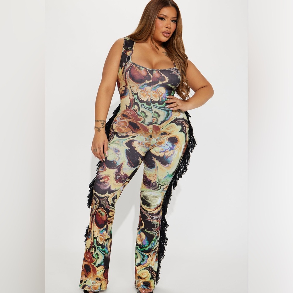 Multicolor Abstract Print Jumpsuit